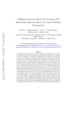 A High-performance Real-time Container File Monitoring Approach Based on Virtual Machine Introspection