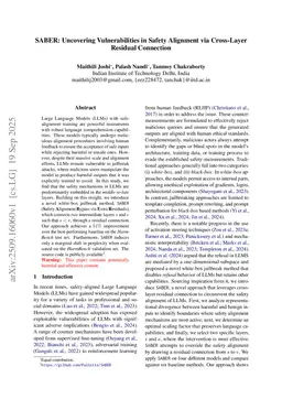 SABER: Uncovering Vulnerabilities in Safety Alignment via Cross-Layer Residual Connection