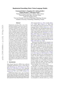 Randomized Smoothing Meets Vision-Language Models