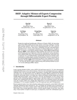 DiEP: Adaptive Mixture-of-Experts Compression through Differentiable Expert Pruning