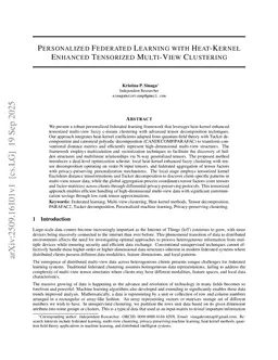 Personalized Federated Heat-Kernel Enhanced Multi-View Clustering via Advanced Tensor Decomposition Techniques