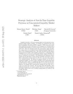 Strategic Analysis of Just-In-Time Liquidity Provision in Concentrated Liquidity Market Makers