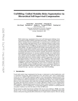UniMRSeg: Unified Modality-Relax Segmentation via Hierarchical Self-Supervised Compensation