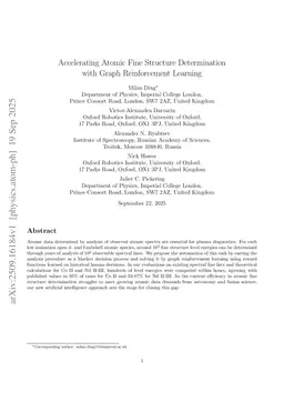 Accelerating Atomic Fine Structure Determination with Graph Reinforcement Learning