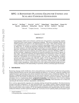 RPG: A Repository Planning Graph for Unified and Scalable Codebase Generation