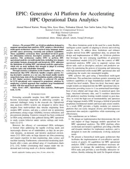 EPIC: Generative AI Platform for Accelerating HPC Operational Data Analytics