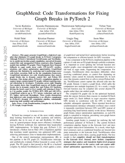 GraphMend: Code Transformations for Fixing Graph Breaks in PyTorch 2