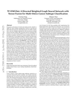 TF-DWGNet: A Directed Weighted Graph Neural Network with Tensor Fusion for Multi-Omics Cancer Subtype Classification