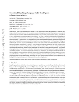 Generalizability of Large Language Model-Based Agents: A Comprehensive Survey