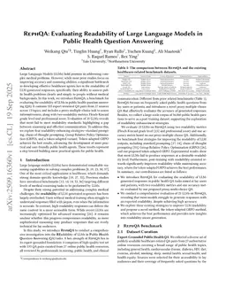 RephQA: Evaluating Readability of Large Language Models in Public Health Question Answering