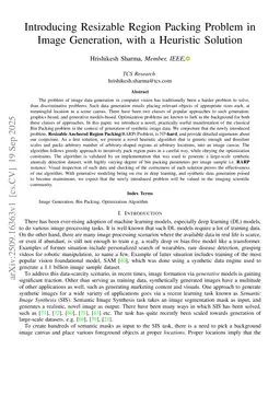 Introducing Resizable Region Packing Problem in Image Generation, with a Heuristic Solution