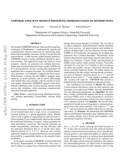 EMPEROR: Efficient Moment-Preserving Representation of Distributions