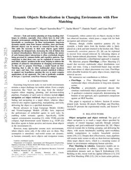 Dynamic Objects Relocalization in Changing Environments with Flow Matching