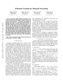 Federated Learning for Financial Forecasting
