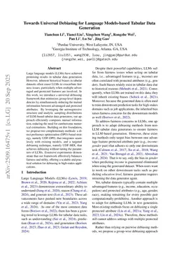 Towards Universal Debiasing for Language Models-based Tabular Data Generation