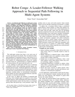 Robot Conga: A Leader-Follower Walking Approach to Sequential Path Following in Multi-Agent Systems