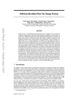 Efficient Rectified Flow for Image Fusion