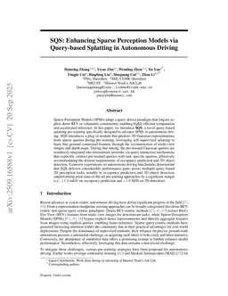 SQS: Enhancing Sparse Perception Models via Query-based Splatting in Autonomous Driving