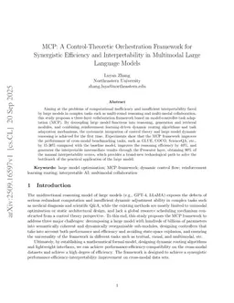 MCP: A Control-Theoretic Orchestration Framework for Synergistic Efficiency and Interpretability in Multimodal Large Language Models