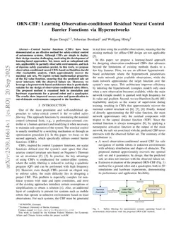 ORN-CBF: Learning Observation-conditioned Residual Neural Control Barrier Functions via Hypernetworks