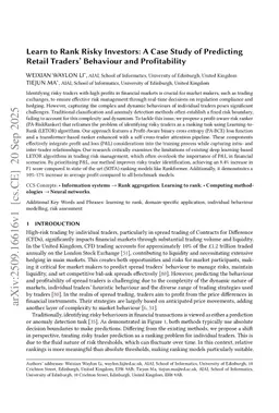 Learn to Rank Risky Investors: A Case Study of Predicting Retail Traders' Behaviour and Profitability