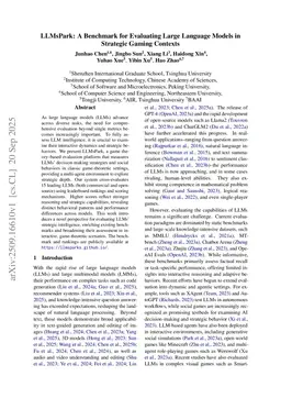 LLMsPark: A Benchmark for Evaluating Large Language Models in Strategic Gaming Contexts