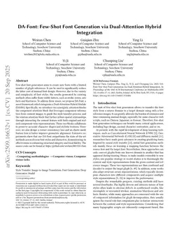 DA-Font: Few-Shot Font Generation via Dual-Attention Hybrid Integration