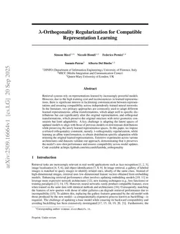 $\boldsymbolλ$-Orthogonality Regularization for Compatible Representation Learning