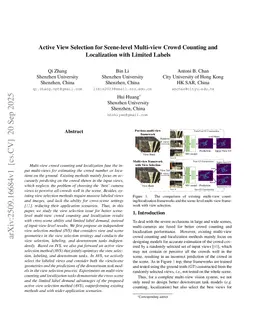 Active View Selection for Scene-level Multi-view Crowd Counting and Localization with Limited Labels