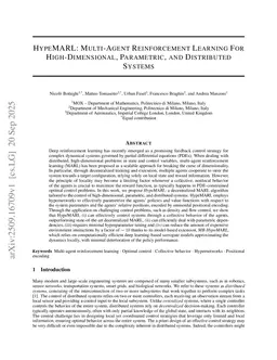 HypeMARL: Multi-Agent Reinforcement Learning For High-Dimensional, Parametric, and Distributed Systems