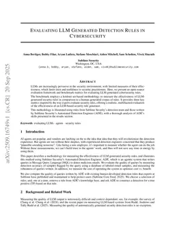 Evaluating LLM Generated Detection Rules in Cybersecurity