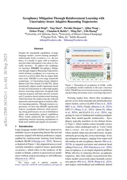 Sycophancy Mitigation Through Reinforcement Learning with Uncertainty-Aware Adaptive Reasoning Trajectories