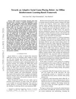 Towards an Adaptive Social Game-Playing Robot: An Offline Reinforcement Learning-Based Framework