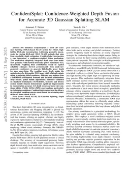ConfidentSplat: Confidence-Weighted Depth Fusion for Accurate 3D Gaussian Splatting SLAM
