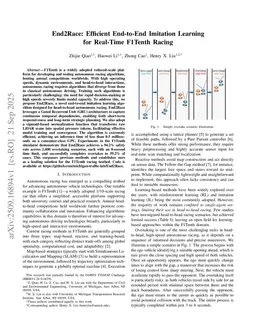 End2Race: Efficient End-to-End Imitation Learning for Real-Time F1Tenth Racing