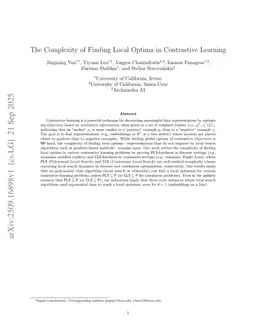 The Complexity of Finding Local Optima in Contrastive Learning