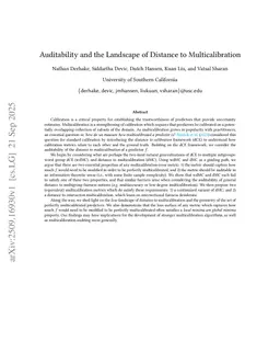 Auditability and the Landscape of Distance to Multicalibration