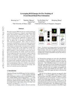 Leveraging RGB Images for Pre-Training of Event-Based Hand Pose Estimation
