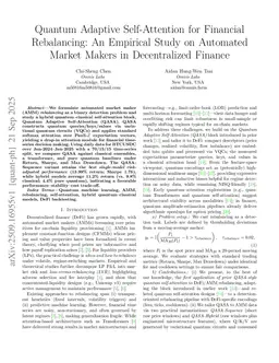 Quantum Adaptive Self-Attention for Financial Rebalancing: An Empirical Study on Automated Market Makers in Decentralized Finance