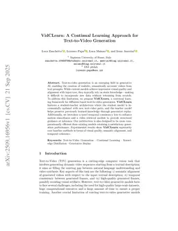 VidCLearn: A Continual Learning Approach for Text-to-Video Generation