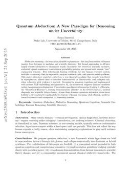 Quantum Abduction: A New Paradigm for Reasoning under Uncertainty