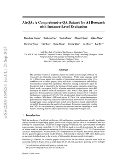 AirQA: A Comprehensive QA Dataset for AI Research with Instance-Level Evaluation