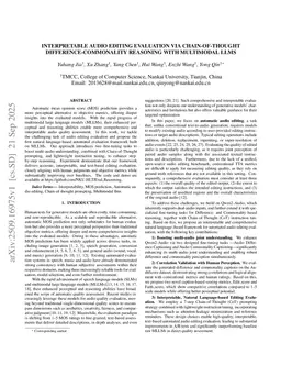 Interpretable Audio Editing Evaluation via Chain-of-Thought Difference-Commonality Reasoning with Multimodal LLMs