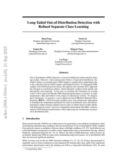 Long-Tailed Out-of-Distribution Detection with Refined Separate Class Learning