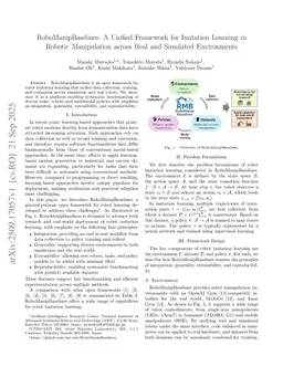 RoboManipBaselines: A Unified Framework for Imitation Learning in Robotic Manipulation across Real and Simulated Environments