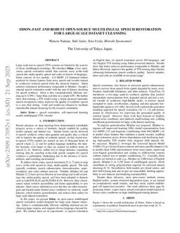 Sidon: Fast and Robust Open-Source Multilingual Speech Restoration for Large-scale Dataset Cleansing