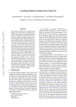 Localizing Malicious Outputs from CodeLLM