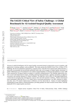 The SAGES Critical View of Safety Challenge: A Global Benchmark for AI-Assisted Surgical Quality Assessment