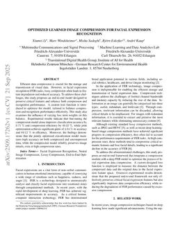 Optimized Learned Image Compression for Facial Expression Recognition