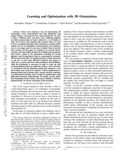 Learning and Optimization with 3D Orientations